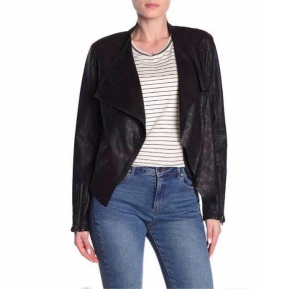 EUC BCBG Dakota Black Moto Style Jacket, Size S - Picture 2 of 6